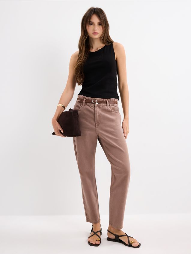 Mohito - Paperbag-Jeans - Schwarz