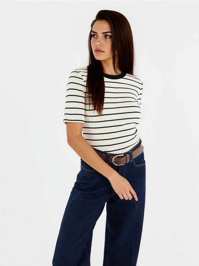 Tricou de bumbac în dungi