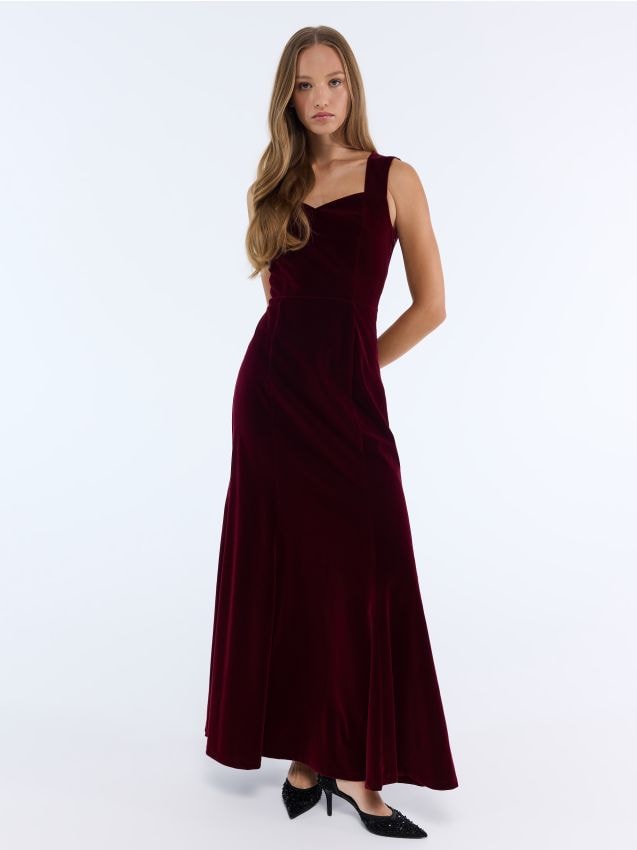 Rochie maxi din catifea