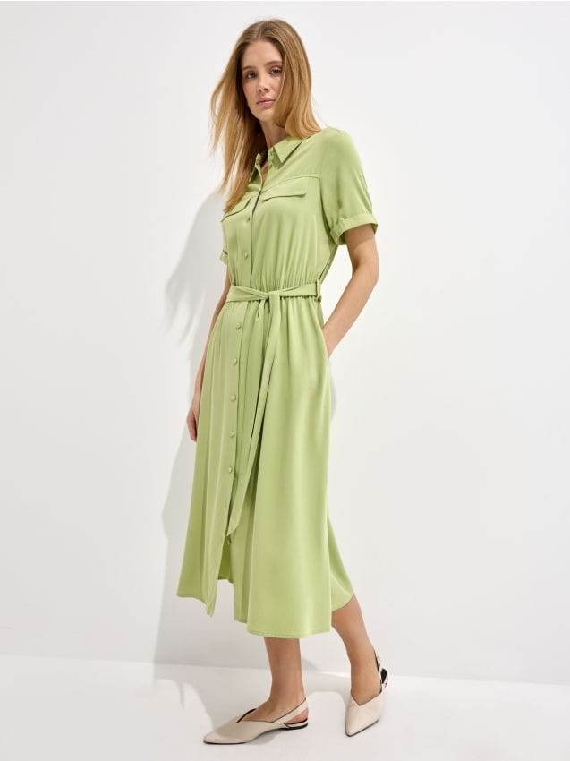 Rochie midi tip cămașă