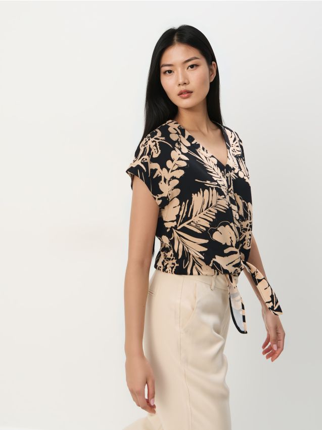 トップス　user_a752d8b7 sama Bluzka damska jedwabna Buck PINKO Czarny Regular 102074/ZR64