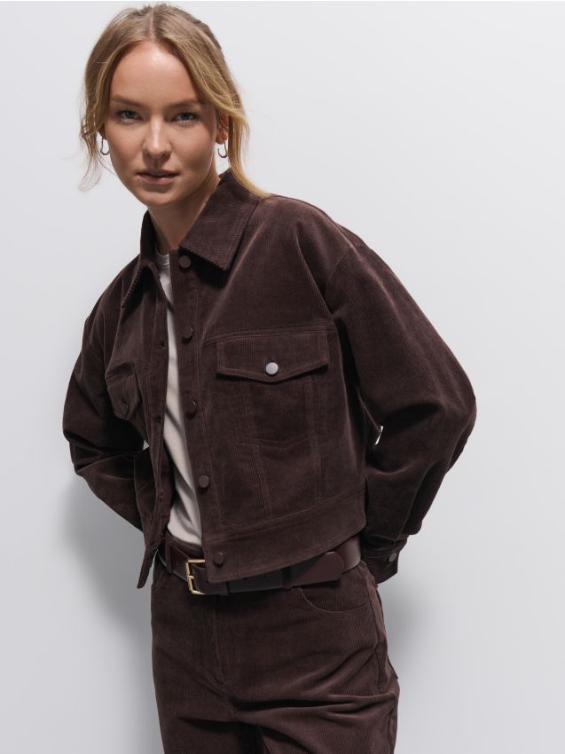 Jachetă din catifea reiată