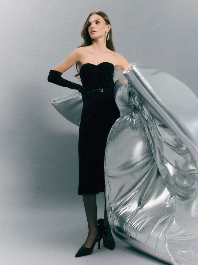 Mohito - Велурена пола - черен