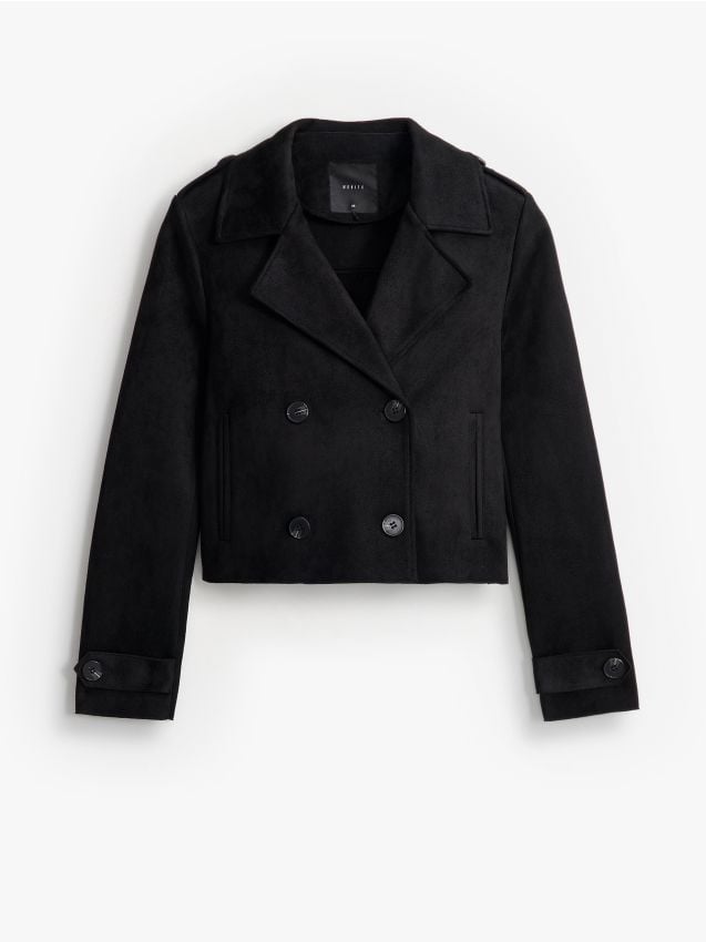 Zimowa czarna kurtka Kolor czarny - MOHITO - 0707Y-99X