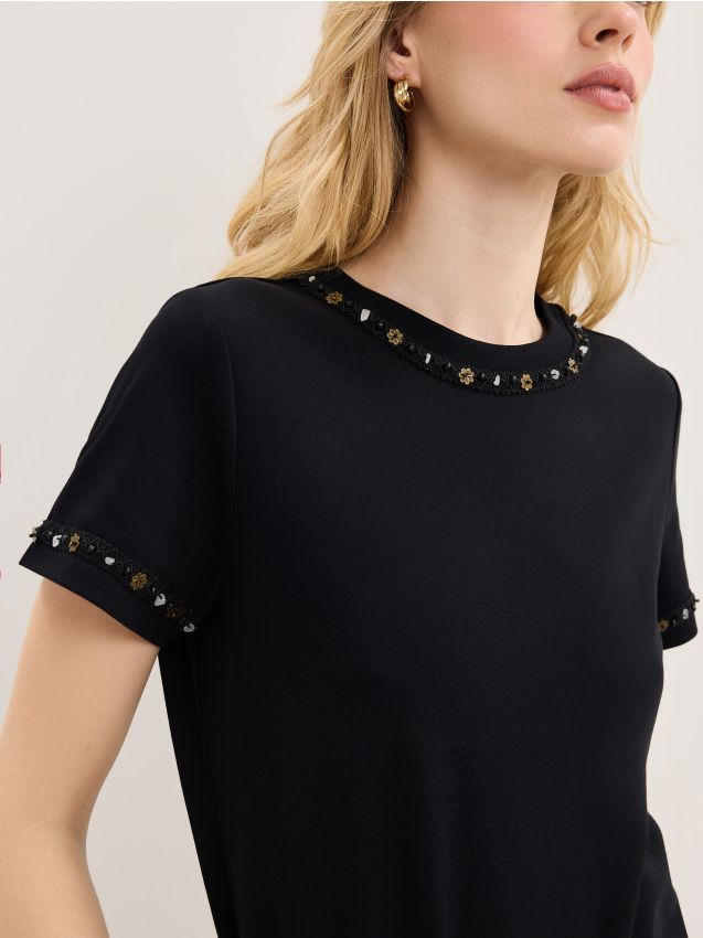 Mohito - Тениска с апликация - черен