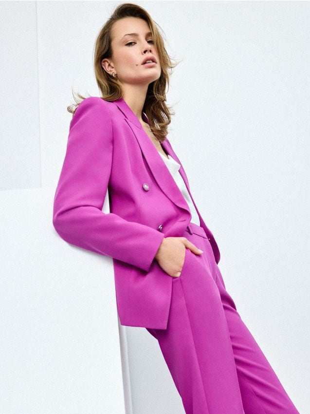 Dwurzędowa fuksjowa marynarka Kolor fioletowy - MOHITO