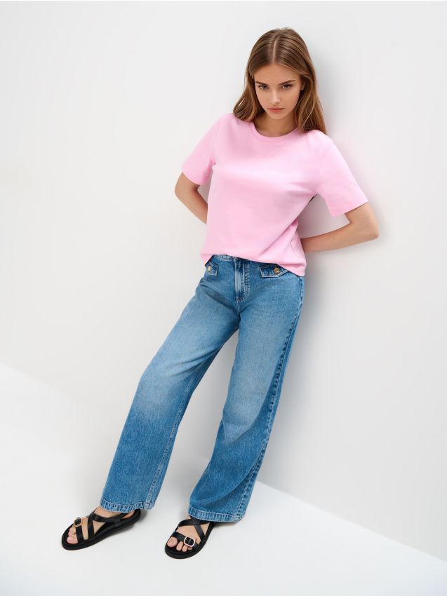 Mohito - Памучна тениска - пастелно розово