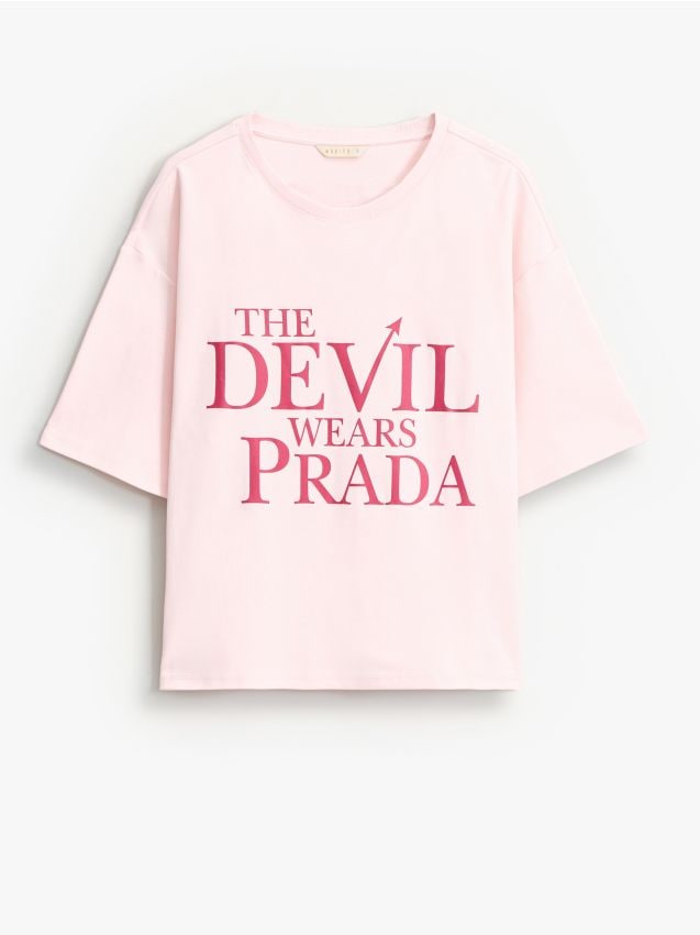 Mohito - LADIES` T-SHIRT - пастелно розово