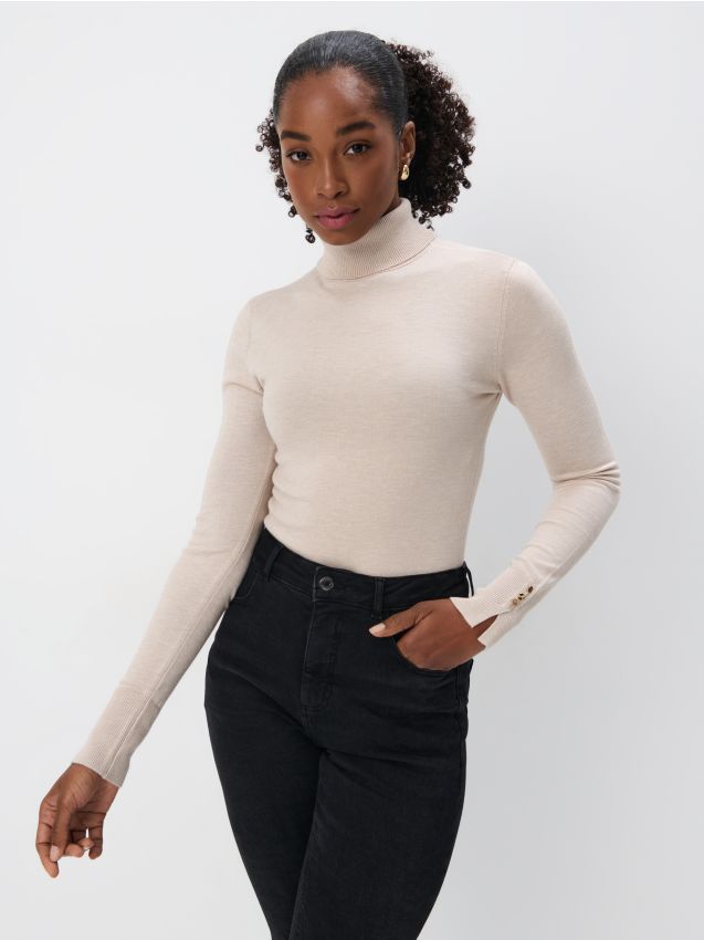 Mohito - Блуза с поло яка - кремaво