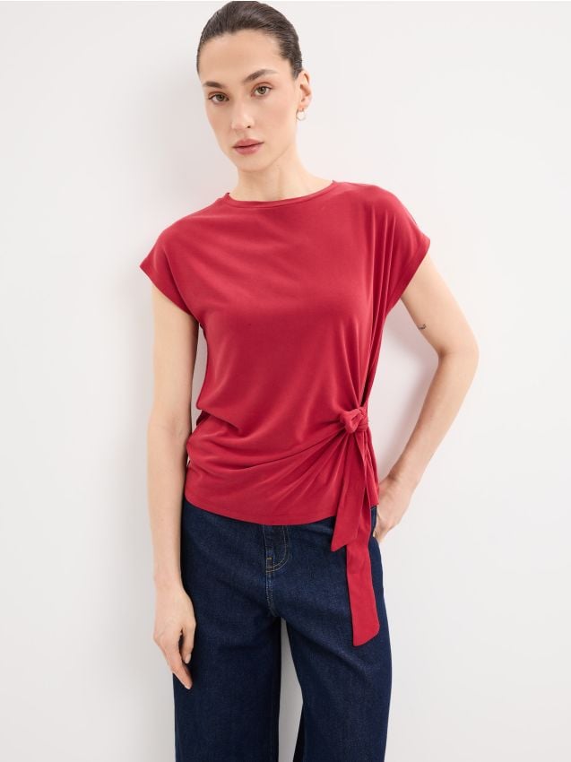 Mohito - Блуза със съдържание на модал - кестеняво