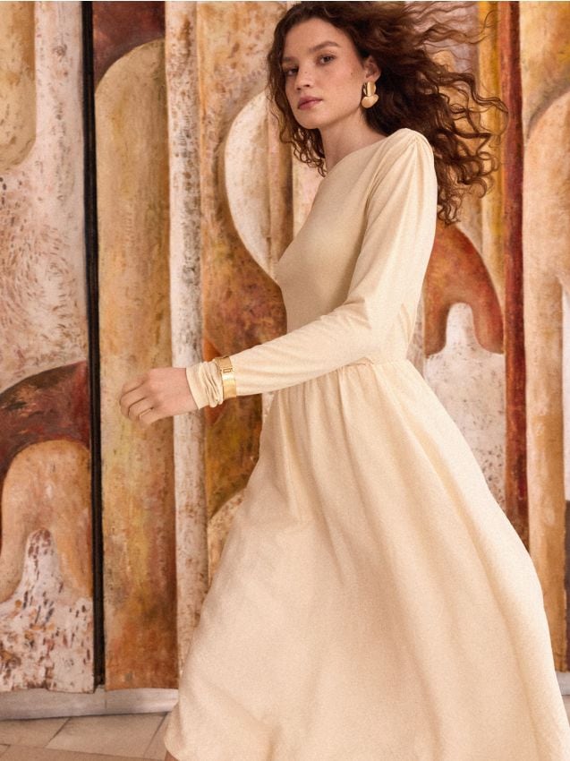 Mohito - Блуза със съдържание на лиосел - кремaво