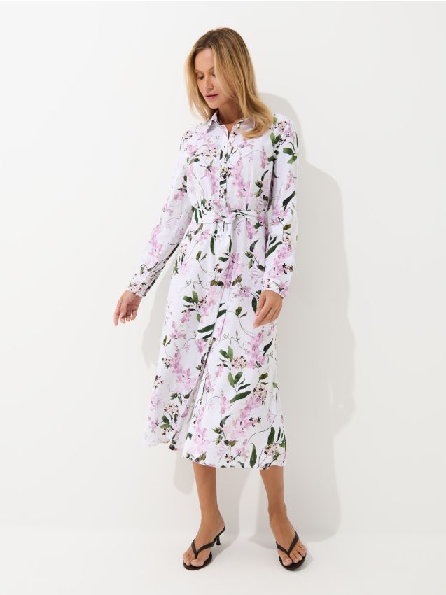 Rochie midi tip cămașă