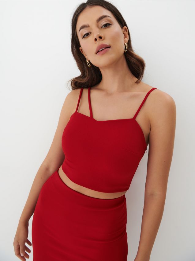 Top na ramiączkach Kolor czerwony - MOHITO - 7430Q-33X