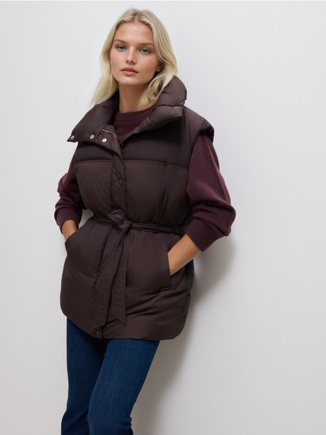 Mohito - Капитониран елек - тъмно кафяво