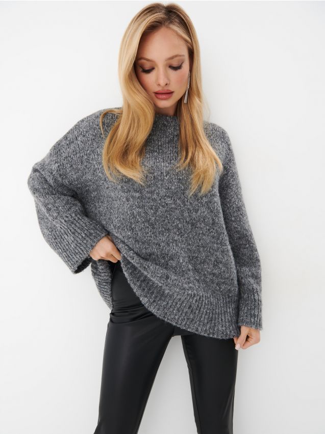 Z3D PULOVER DIN TRICOT REIAT - Gri antracit | ZARA România