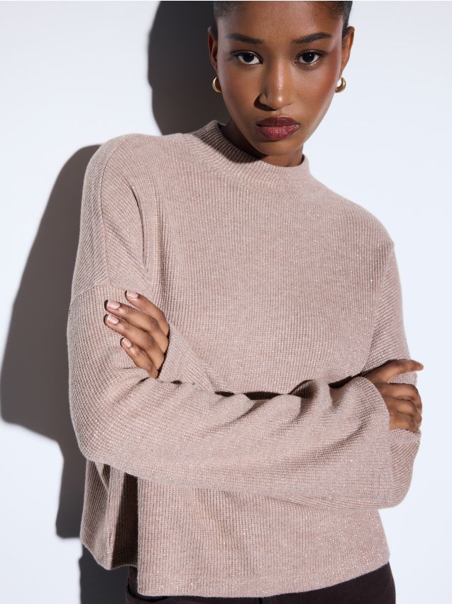 Mohito - Топ с метална нишка - бежово