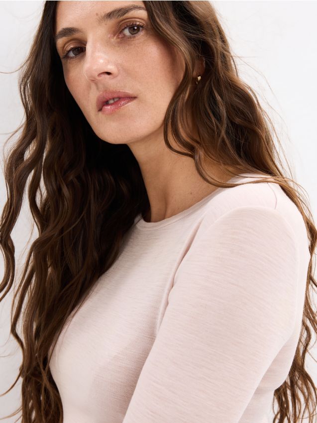 Mohito - Блуза с дълъг ръкав - бежово