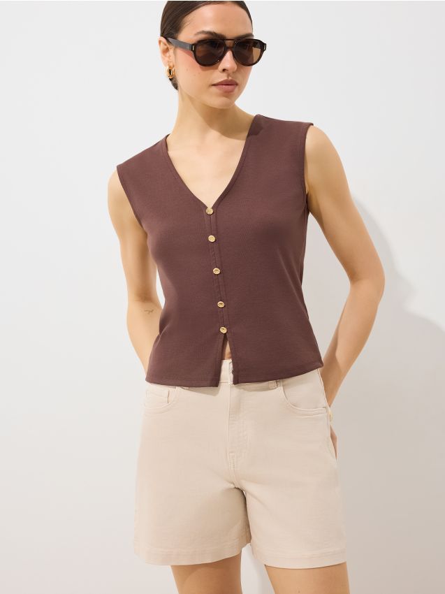 Mohito - Дънкови къси панталони - кремaво