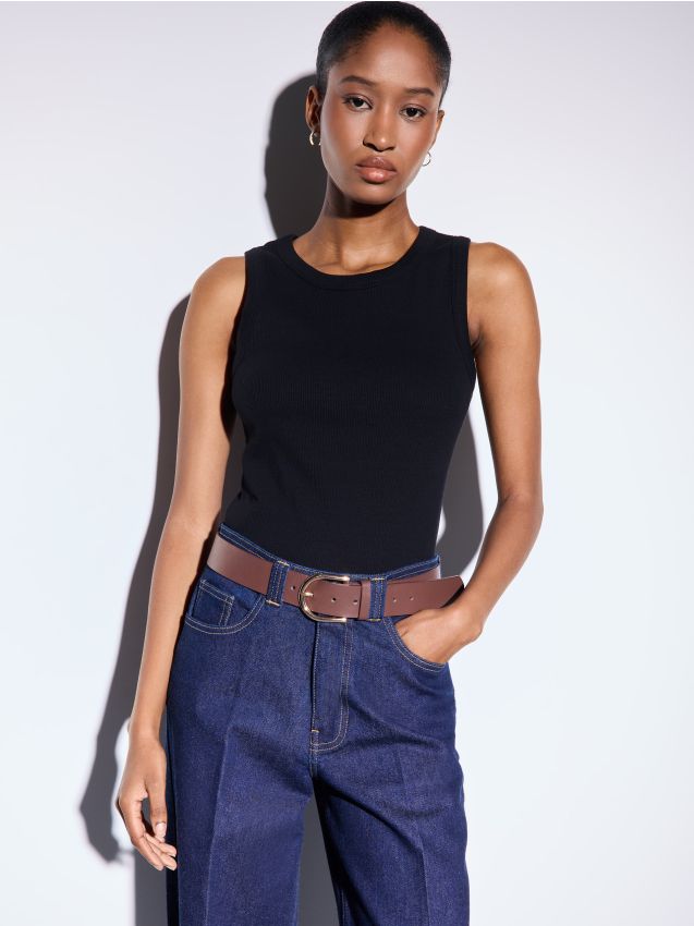 Mohito - Рипсен топ - черен