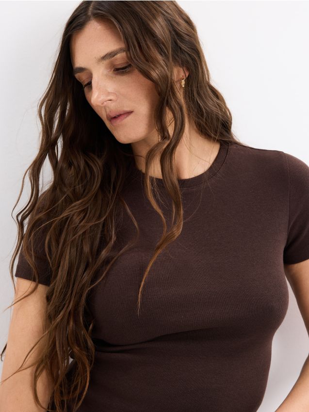 Mohito - Тениска с къс ръкав - кафяво