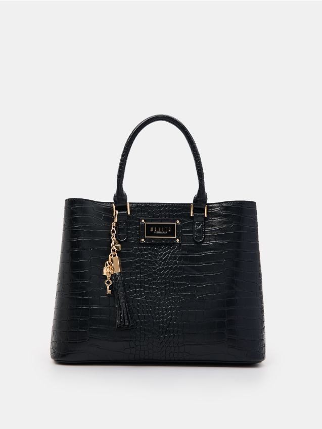 Geantă city bag cu breloc culoare Negru - MOHITO - 876CH-99X
