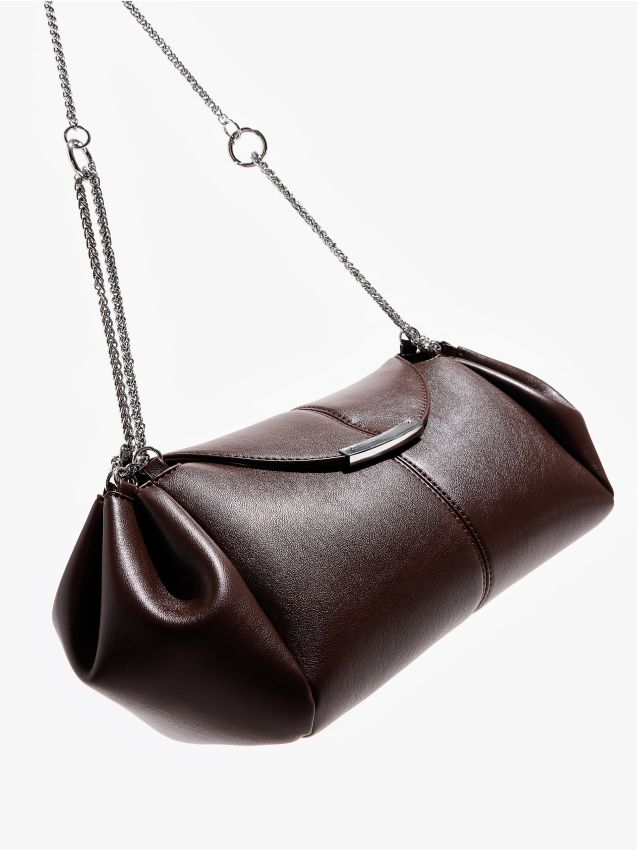 Mohito - Дамска чанта с верижка - тъмно кафяво