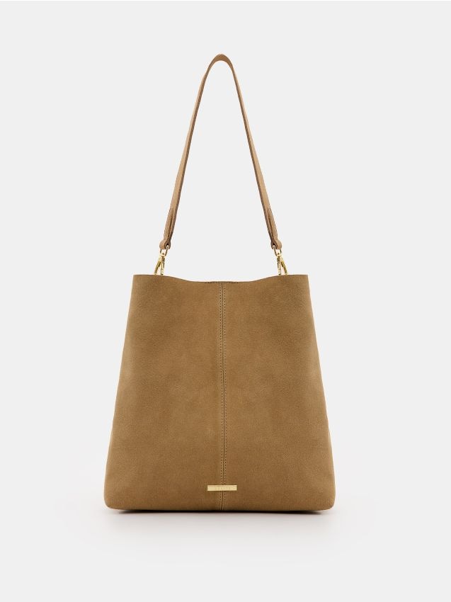 Geantă din piele întoarsă culoare Beige - MOHITO - 879CH-80X