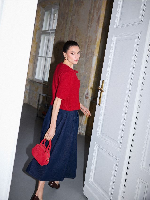 Fustă midi de blugi