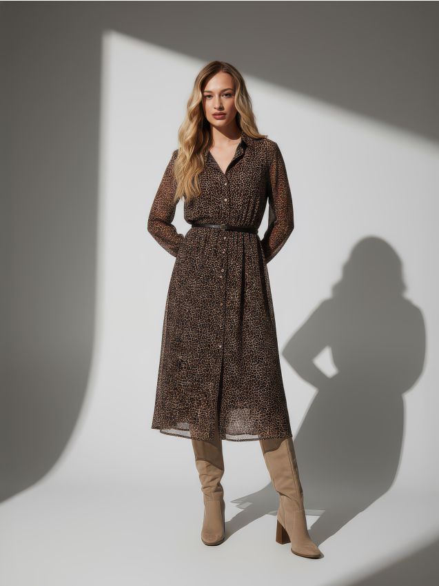 Rochie midi tip cămașă