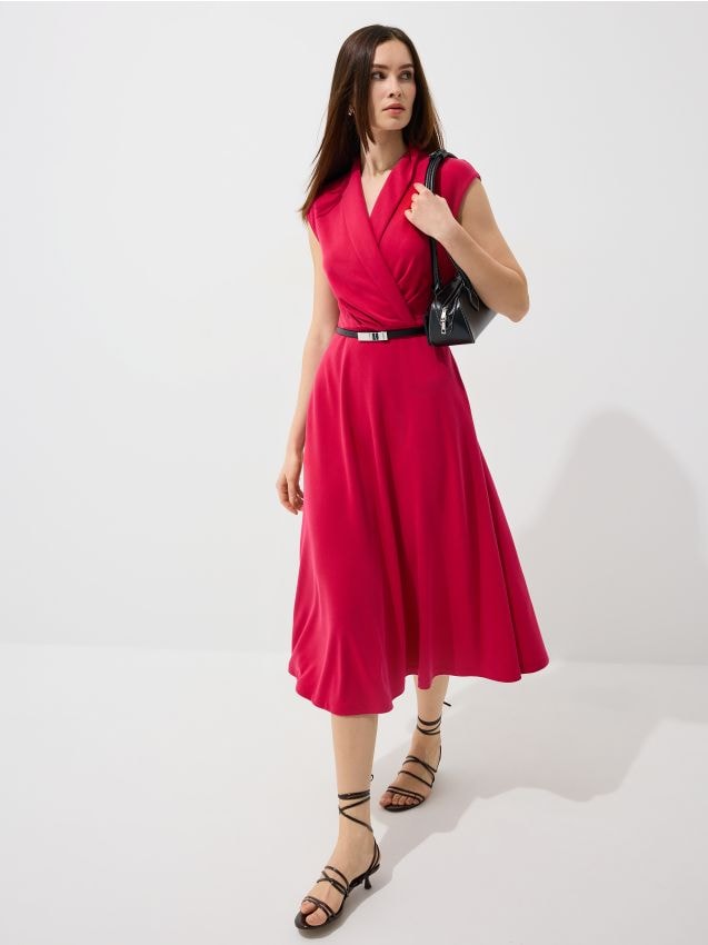 Mohito - Миди рокля с колан - фуксия