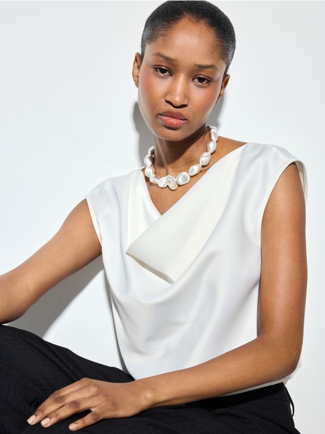 Mohito - Сатенена блуза - кремaво