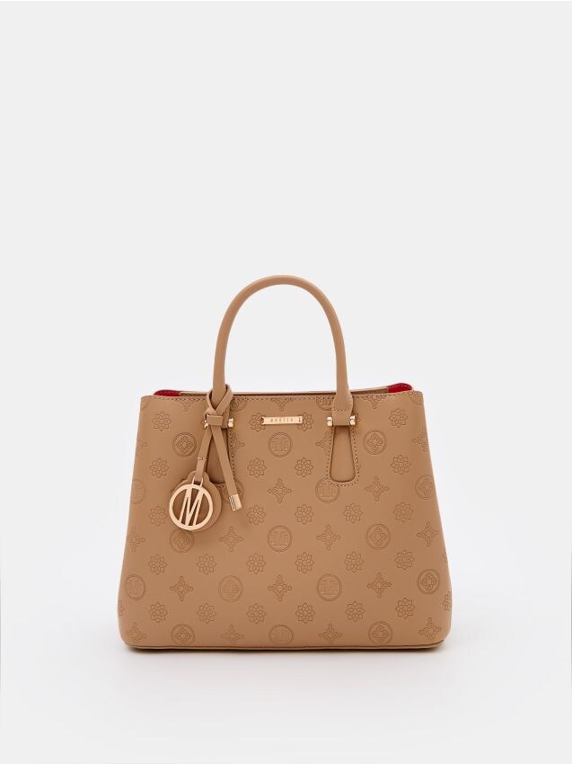まな Brązowa torebka city bag Kolor beżowy - MOHITO - 937EA-80X