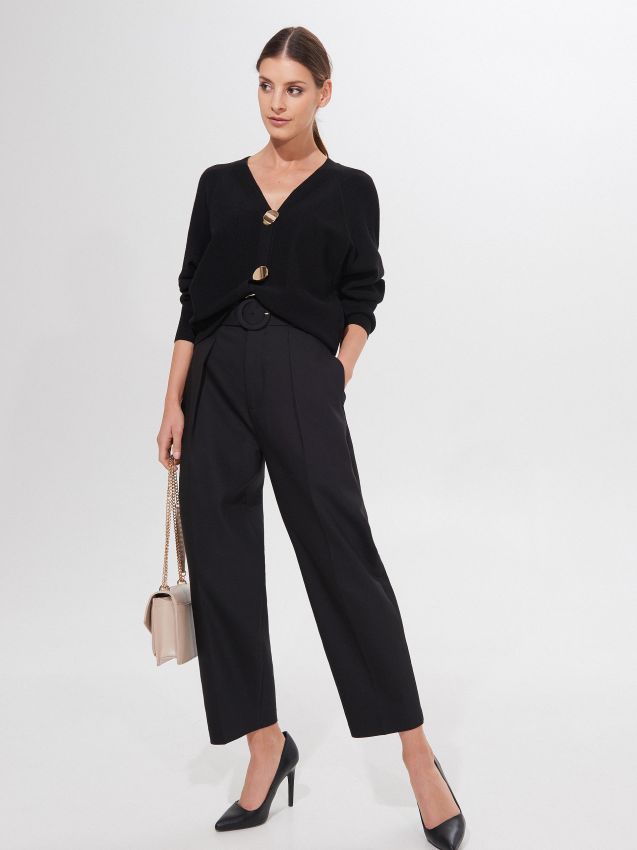 theredthread Gtechmeshpantsmini  ブラック S Czarne spodnie z połyskiem Kolor czarny - MOHITO - 732BS-99P