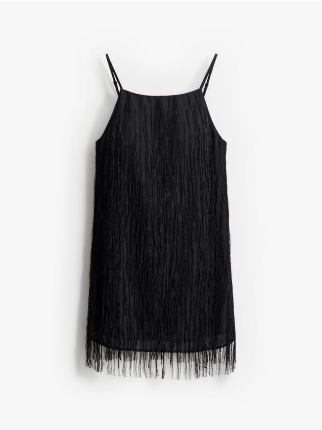 Mohito - Мини рокля с ресни - черен