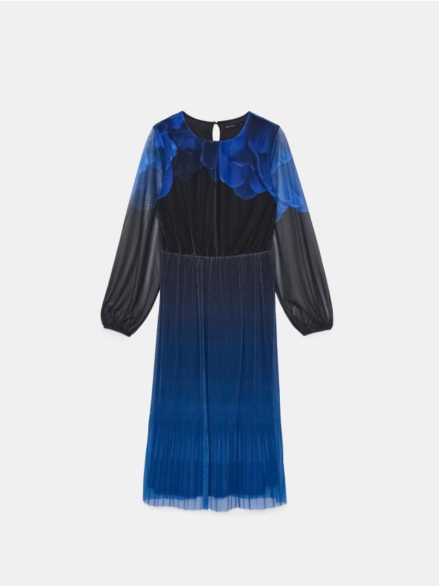 Rochie midi din tricot cu plasă