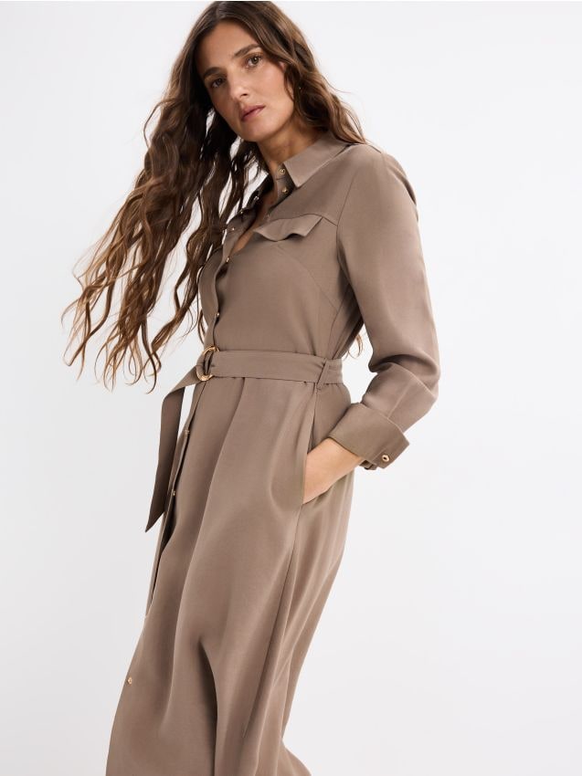 Rochie midi tip cămașă