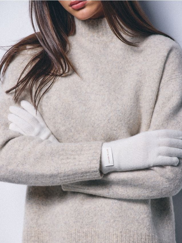 Mohito - Ръкавици със съдържание на вълна - кремaво