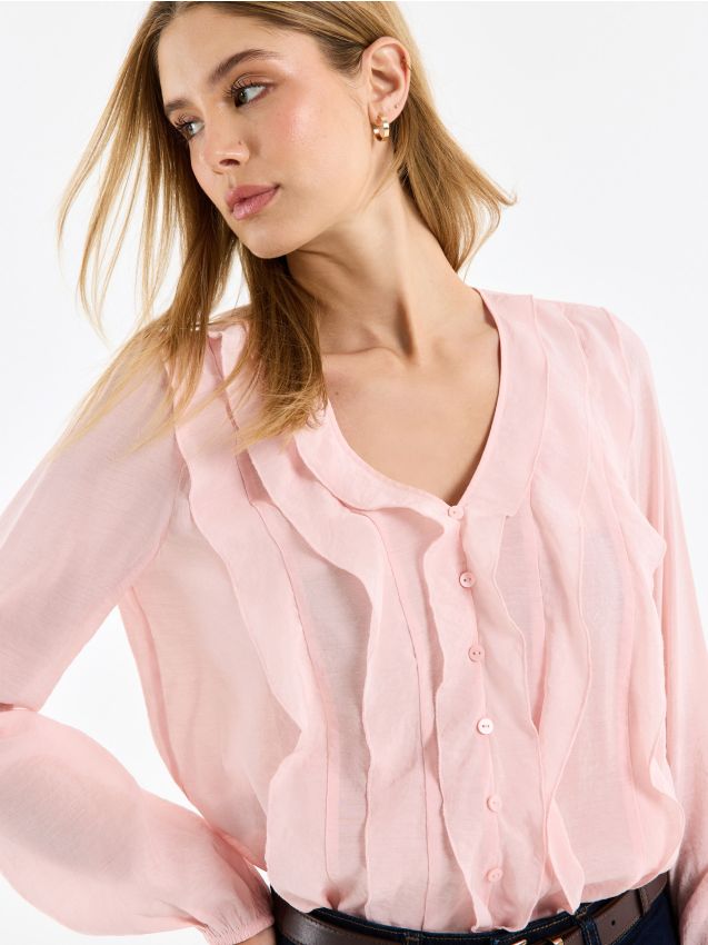 Mohito - Viscose rich blouse - пастелно розово