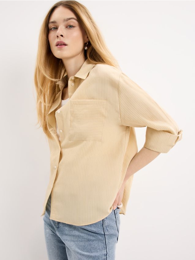 Mohito - Риза от смес с модал - жълто