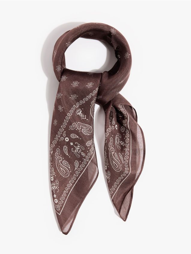 Mohito - Шарено шалче тип връзка - тъмно кафяво