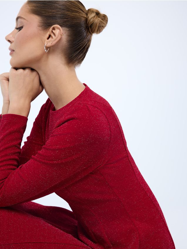 Rochie mini cu cusătură metalizată