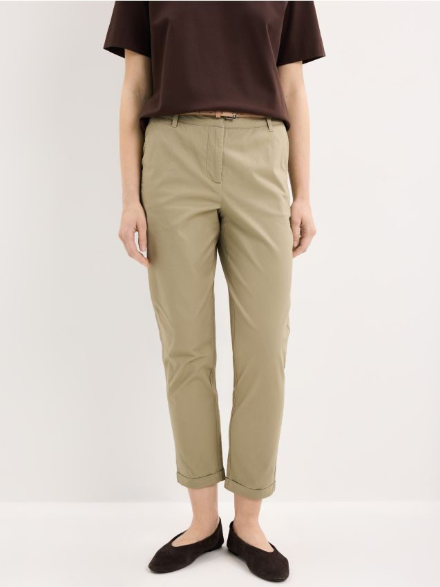 Pantaloni chino slim, cu curea