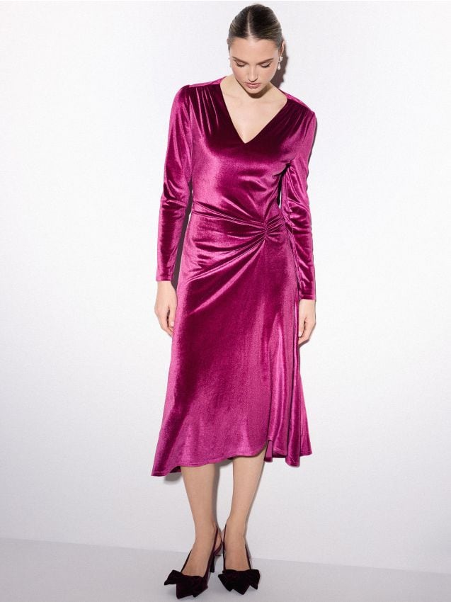 Rochie midi din catifea