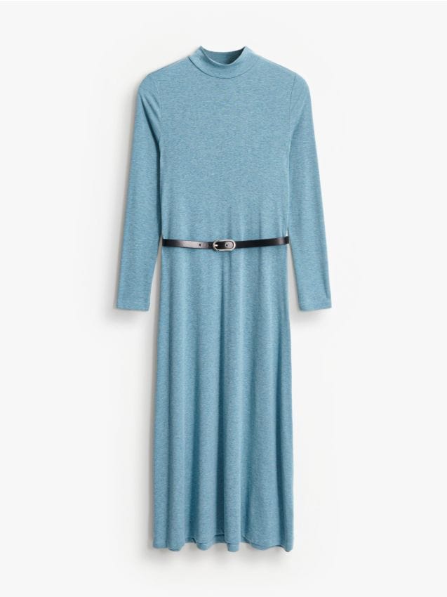 Mohito - Трикотажна миди рокля - тюркоазено