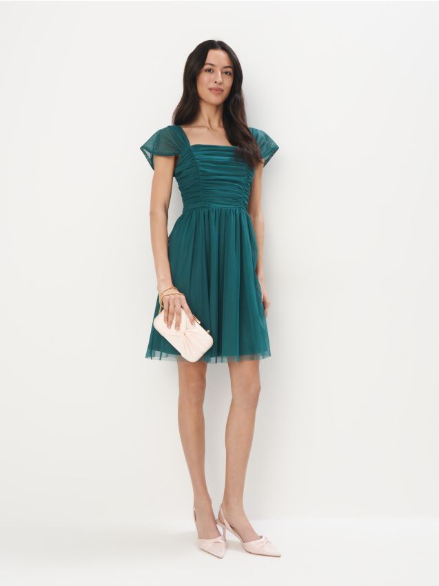 Rochie mini din tricot cu plasă
