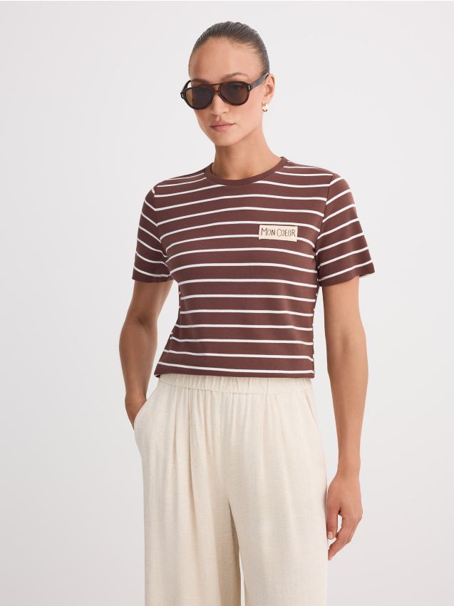 Tricou de bumbac în dungi