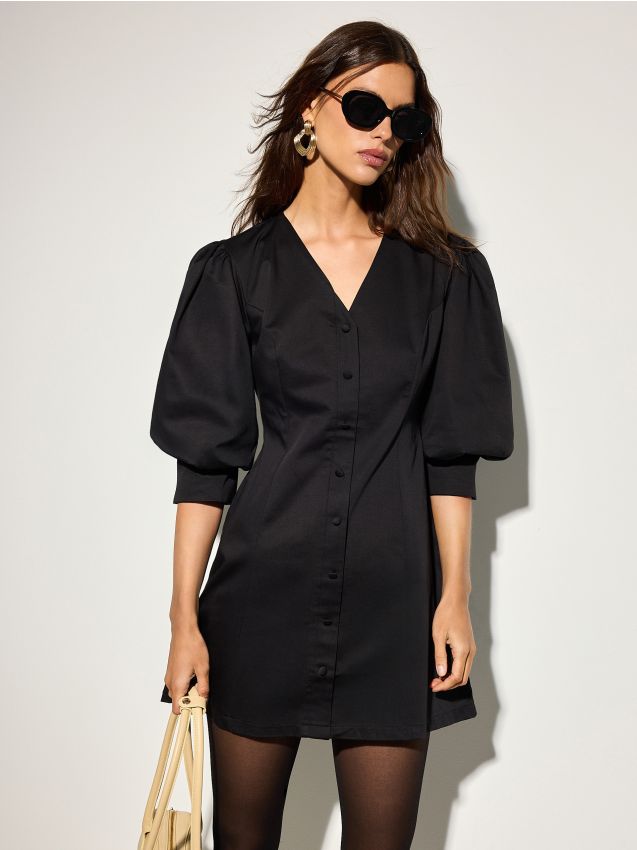 Rochie mini cu mâneci bufante