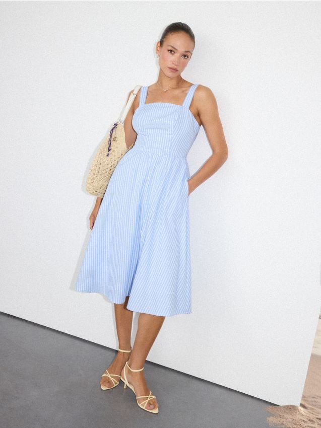 Rochie midi cu dungi