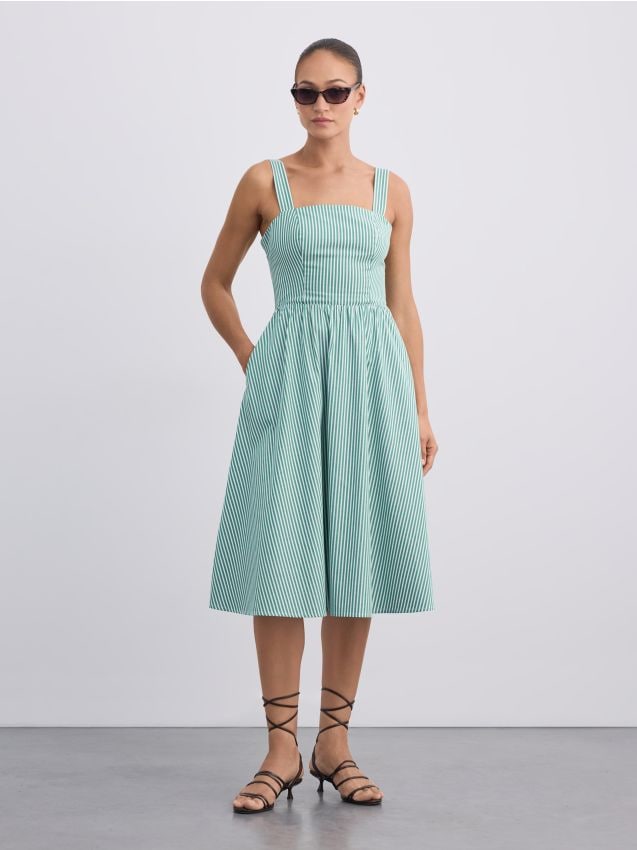 Rochie midi cu dungi