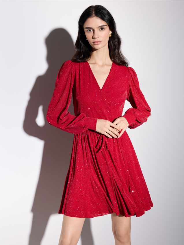 Rochie mini cu cusătură metalizată